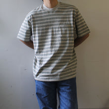 画像をギャラリービューアに読み込む, Ends and Means &quot; Horizonal Striped Pocket Tee &quot; Ash Gray Striped
